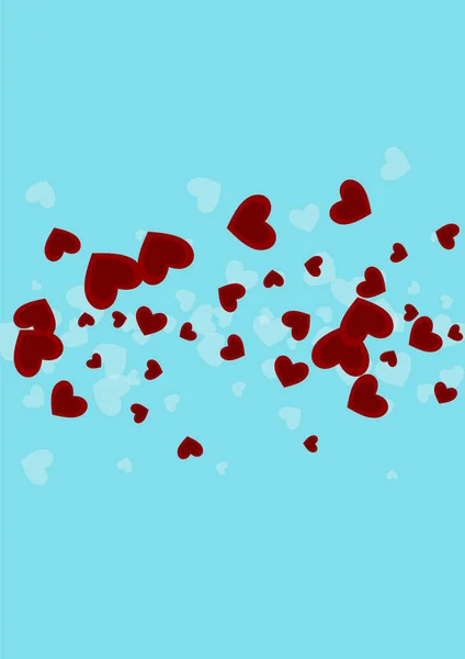 Red Romantic Vector Confetti Backdrop. Aniversário — Vetor de Stock