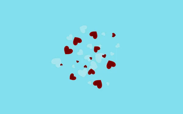 Rote transparente Vektor-Formkarte. Glückliche Herzen — Stockvektor
