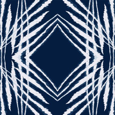 Indigo Carpet Trendy Vector Seamless Pattern. 