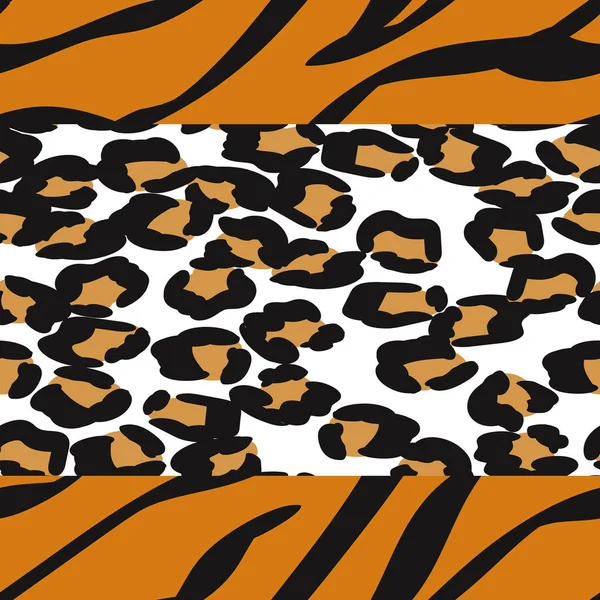 Sepia Leopard creatieve vector naadloos patroon. — Stockvector