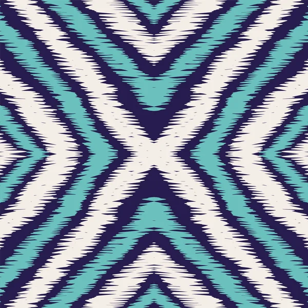 Indigo Stripe Batik Vector Seamless Pattern. — Stok Vektör