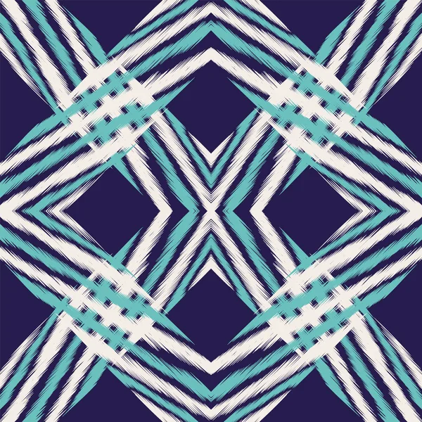 Blaues Graphic Tribal Vector nahtloses Muster — Stockvektor