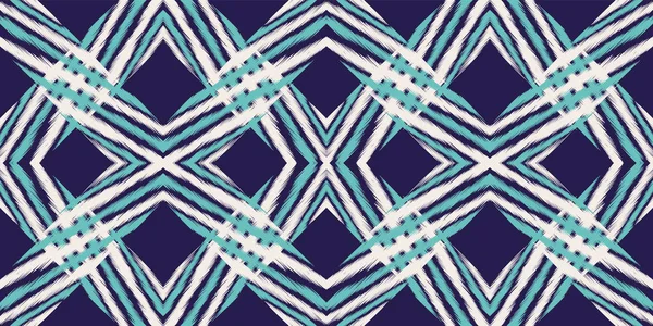 Azul alfombra rústica Vector patrón sin costura . — Vector de stock