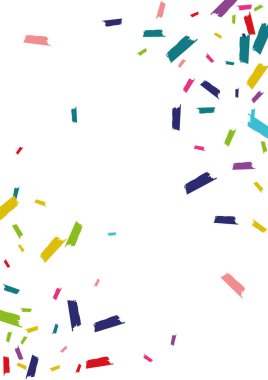 Renk Efekti Yağmuru İllüstrasyonu. Konfeti Banner. Yağmur Efekti Arkaplanı. Gökkuşağı Düşen Şablon.