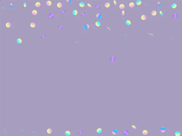 Rainbow Flying Round Banner (em inglês). Convite redondo. Confetti Abstract Design. Cartão postal Carnaval de cor . — Vetor de Stock