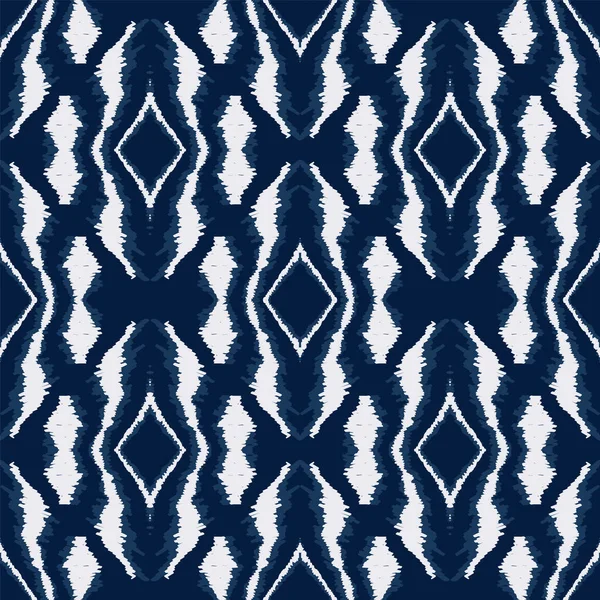 Джинсы Shibori Stripe Vector Seamless Pattern . — стоковый вектор