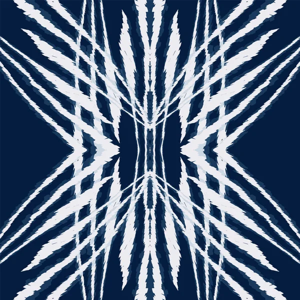 Blaue Krawatte Farbstoff gezeichnet Vektor nahtloses Muster. — Stockvektor