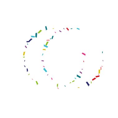 Renk Eğlencesi Çizimi. Arka planda sıçrama. Konfeti Şeffaf Tasarım. Gökkuşağı Karnaval Arkaplanı.