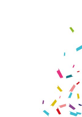 Gökkuşağı Karnaval Yağmurlu Sancak. Konfeti duvar kağıdı. Parlak Noel Davetiyesi. Renk Efekti Kartı.