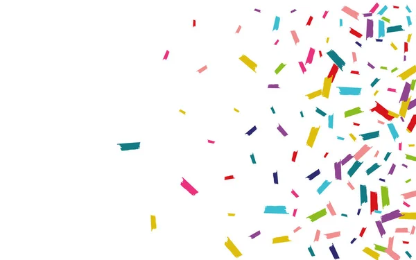 ( 영어 ) Rainbow Effect Confetti Invitation. 예를 드십시오. 콘 페티는 배경 음악을 축하 한다. 무지개 독립 카드. — 스톡 벡터