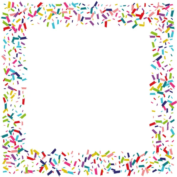 Cor Festival Confetti Cartão postal. Ilustração redonda. Confetti Flying Background. Fundo do efeito arco-íris . — Vetor de Stock