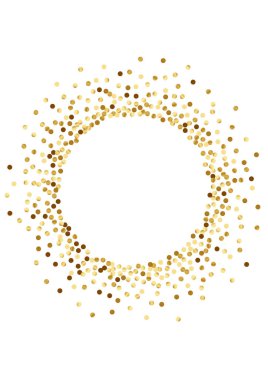 Altın Şeffaf Çember Çerçevesi. Metalik Polka 