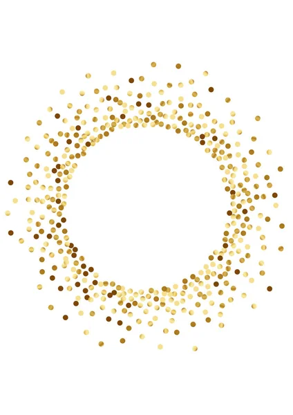 Moldura de círculo transparente dourada. Polca metálica — Vetor de Stock