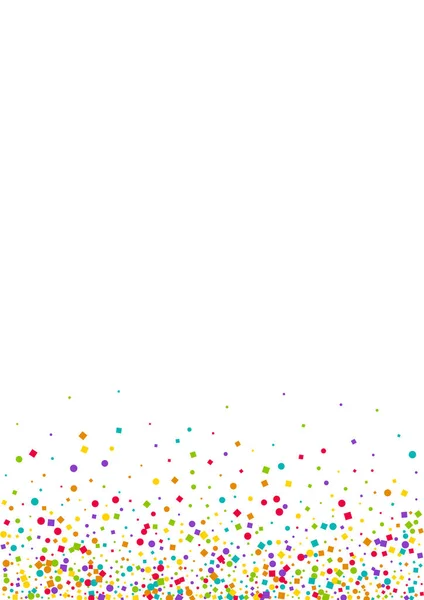 White Top Dot Card. Orange Happy Confetti — Stock Vector