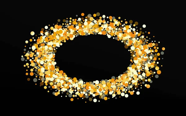 Aur Confetti izolat fundal negru. Bright — Vector de stoc