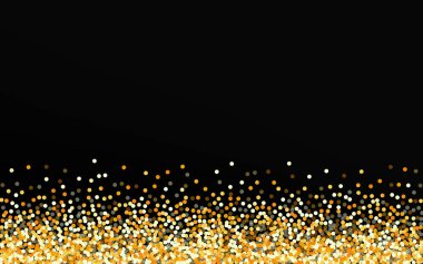 Altın Konfeti Kağıt Siyah Arkaplan. Cazibe 