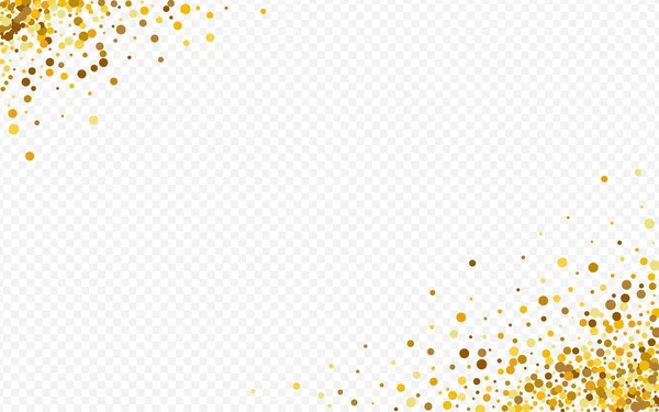 Goldstaub glücklich transparenten Hintergrund. Festlich — Stockvektor