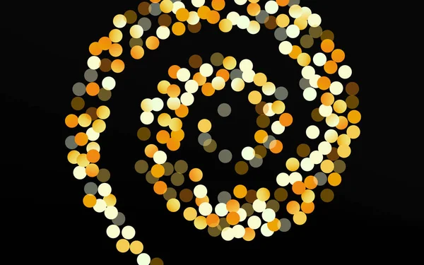 Yellow Sparkle Falling Black Background. Sărbători — Vector de stoc