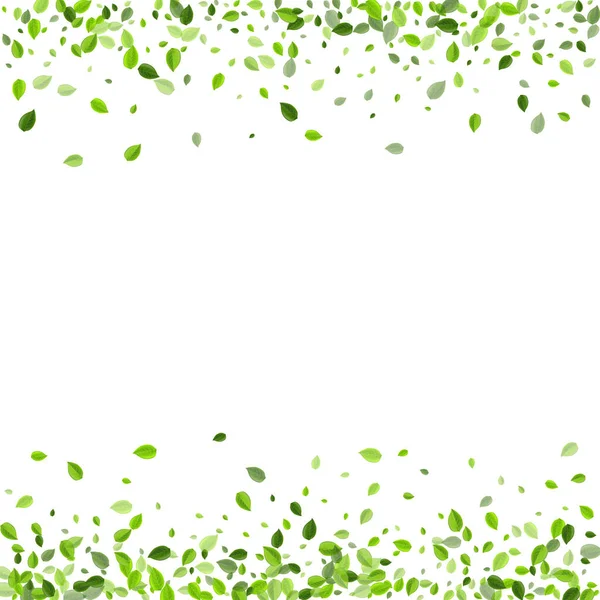 Gröna löv flygande vektor Bakgrund. Fallande — Stock vektor