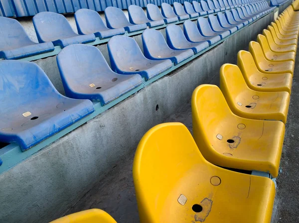 Dirty seats on the football stadium