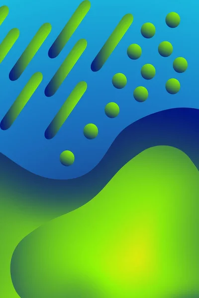 Green, dark blue, yellow abstract background with flowing shapes flowing like water. For the design of leaflets, brochures, booklets, sites