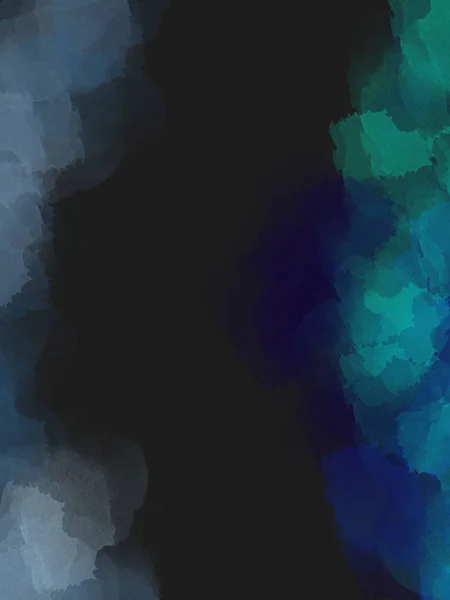 Kleurrijke Abstractie Helderblauwe Aquarel Een Zwarte Achtergrond Texturen Voor Ontwerp — Stockfoto