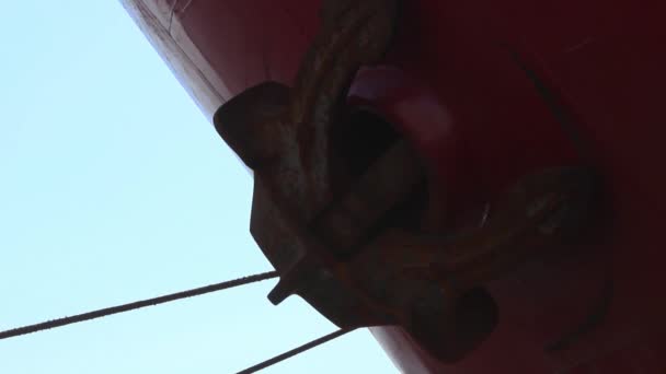 Duży Statek Towarowy Stoi Molo Porcie Czeka Załadunek Ładunkiem Masowym — Wideo stockowe