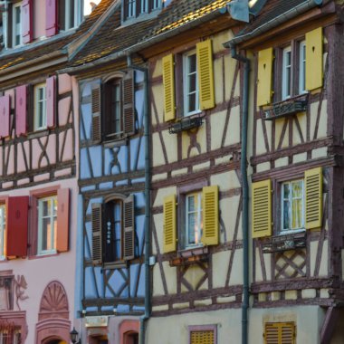 Petite Venise, Colmar renkli geleneksel Fransız evlerde