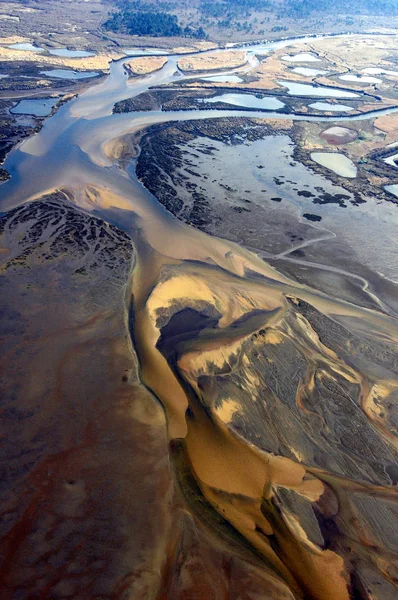 Aérea de dunas de arena en Domaine de Certes, Arcachon —  Fotos de Stock