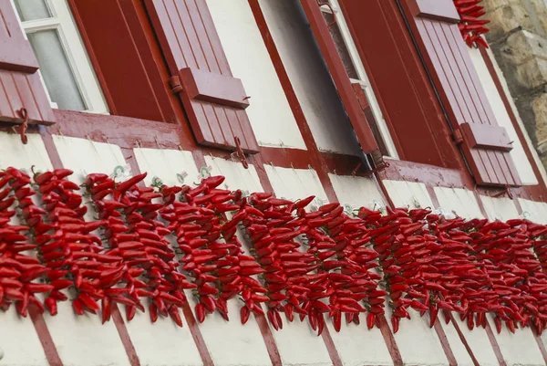 Red chilli peppers, Espelette, Pays Basque, France — ストック写真