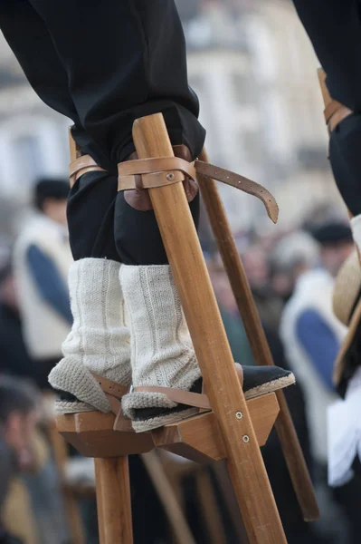 Man on Wooden Stilts, Landes Tradition — Stock Photo, Image