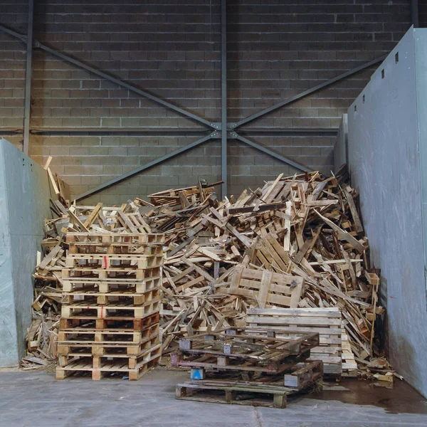 Огромная куча древесных отходов для переработки — стоковое фото