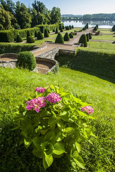 Giardino alla francese, Castello di Vayres in Gironda — Foto Stock