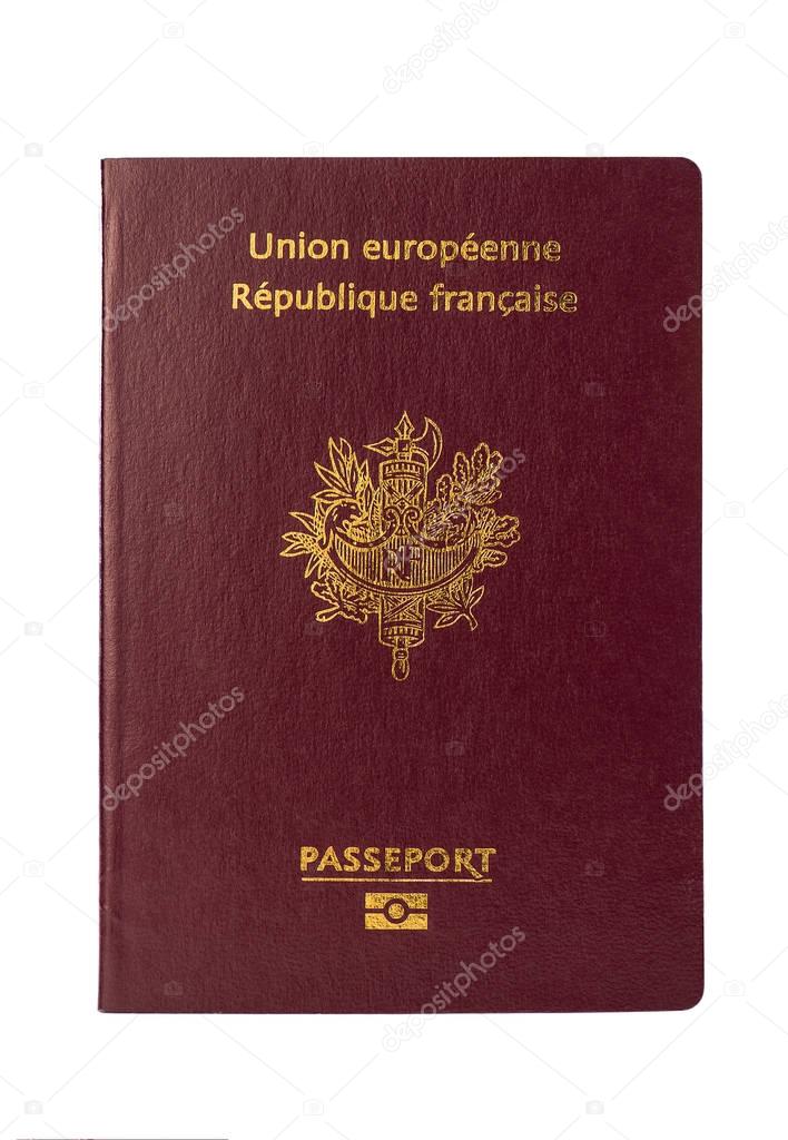 French passport on a white background