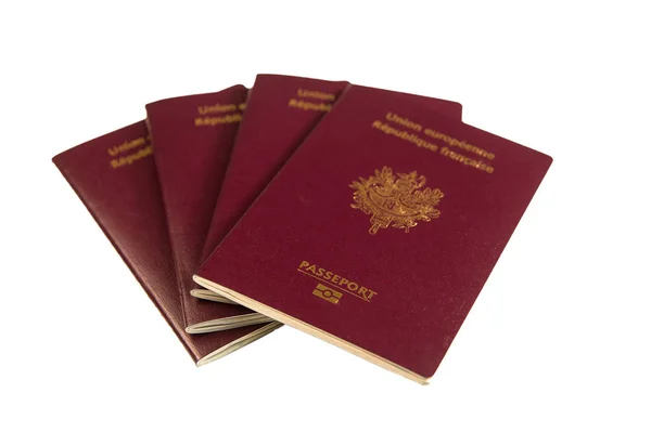 Pasaportes franceses sobre fondo blanco —  Fotos de Stock