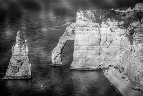 Acantilados de tiza Costa de Albatre. Etretat, Normandía, Francia —  Fotos de Stock