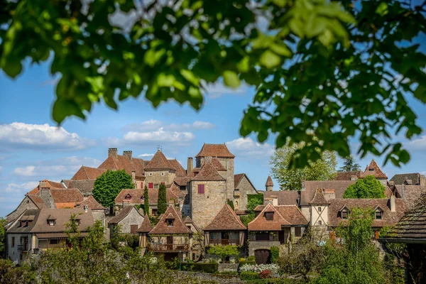 Franciaország sok régió legtöbb képi falvak Loubressac — Stock Fotó