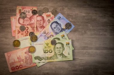 Tayland para banknot closeup arka plan, Tayland para iş için