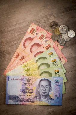 Tayland para banknot closeup arka plan, Tayland para iş için