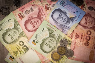 Tayland para banknot closeup arka plan, Tayland para iş için
