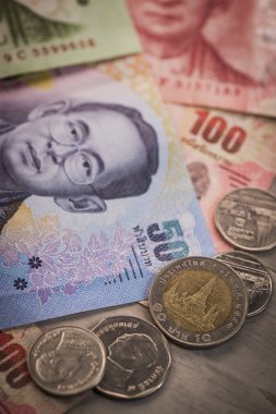 Tayland para banknot closeup arka plan, Tayland para iş için