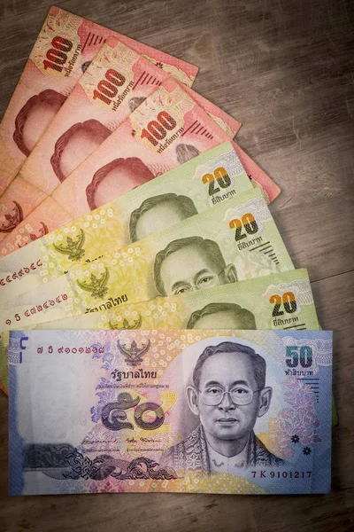 Thai money banknotes closeup background, Thailand money for business — Stock Photo, Image