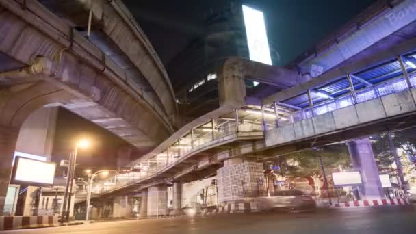 バンコク夜のタイムラプス、輸送の — ストック動画