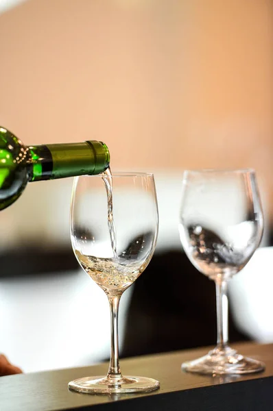 Degustação Vinho Branco Copo França — Fotografia de Stock