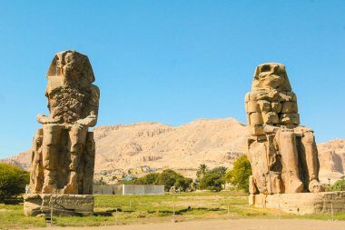 Mısır, yukarı Mısır, Nil Vadisi, Thebes, hakkında Luxor, Colossi Memnon Gaugue Bankası Dünya Mirası sınıflandırılmış