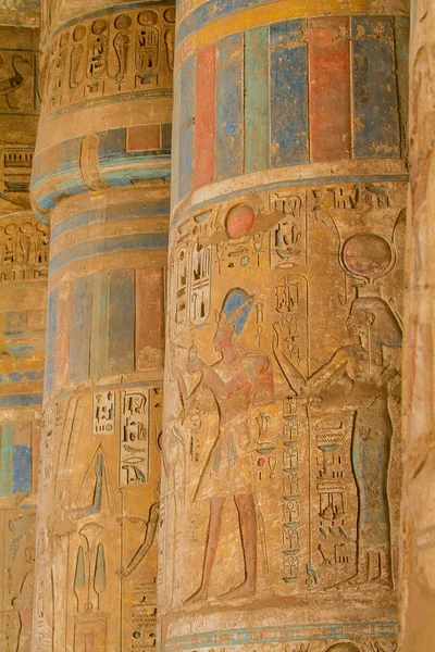 Egypten Övre Egypten Nildalen Gaugue Bank Thebes Luxor Medinet Habu — Stockfoto