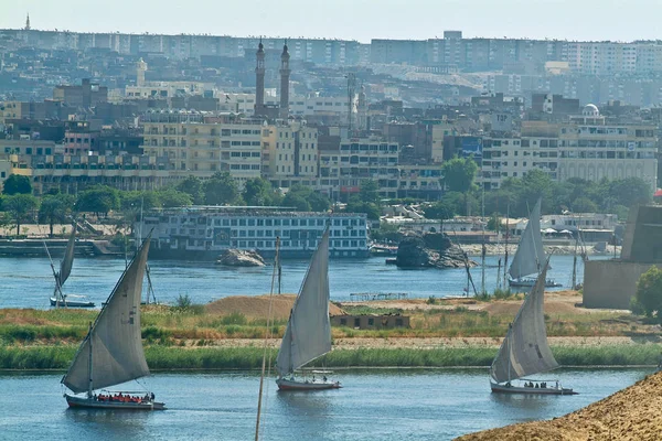 Egitto-Assouan-Barca Felucca Nilo — Foto Stock