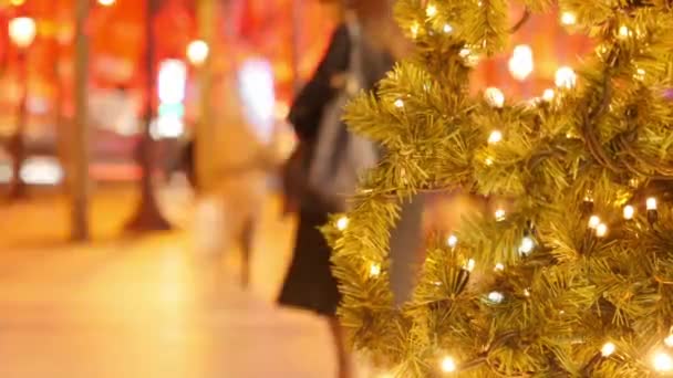 Παρίσι, Γαλλία - 11 Δεκεμβρίου 2019: Timelapse Shoppers In Christmas Market on the Champs Elysees — Αρχείο Βίντεο