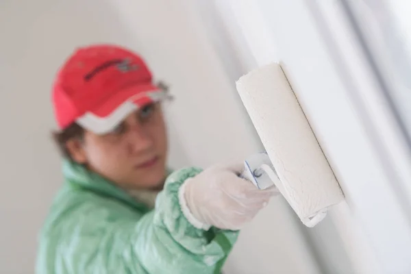 Witte muur, plafond met witte verf — Stockfoto