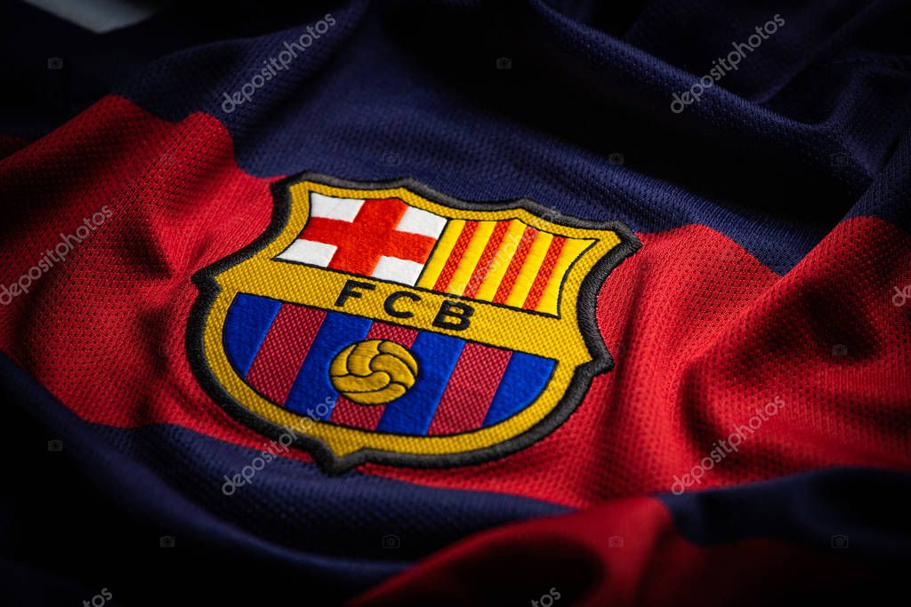 FRANCE - JANUARY 21, 2020. - FC Barcelona, spanish football club, logo on jersey
